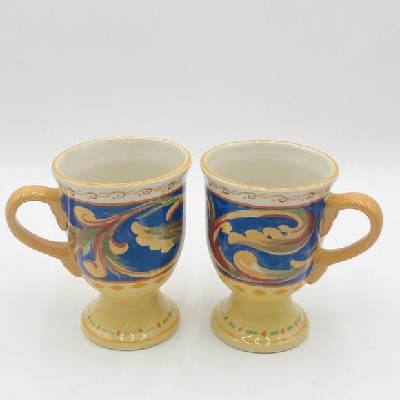 Pfaltzgraff Villa Della Luna Coffee / Tea Mug Set of 2 Jana Kolpen Mary Tiegreen - Picture 1 of 11